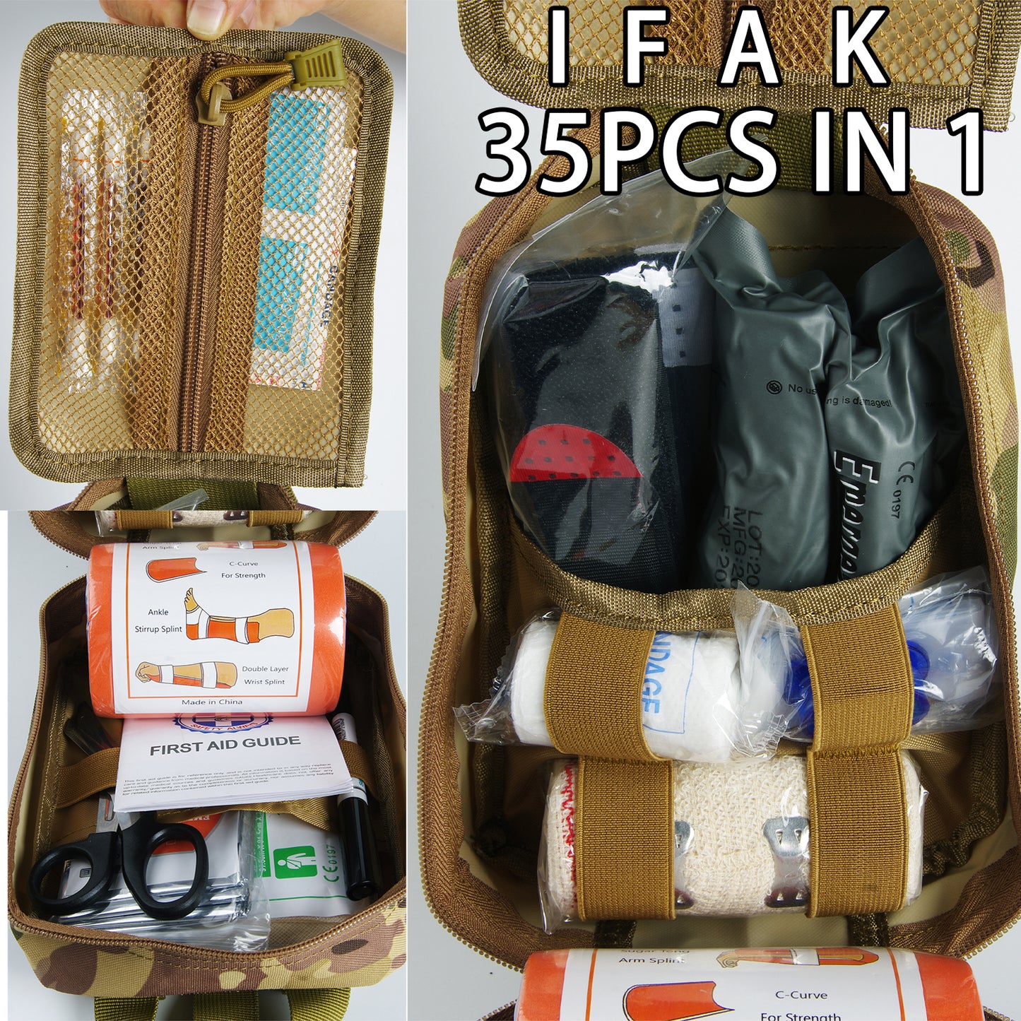 Military Survival IFAK Gear Molle Bag Medical Emergency Survival First Aid Kit