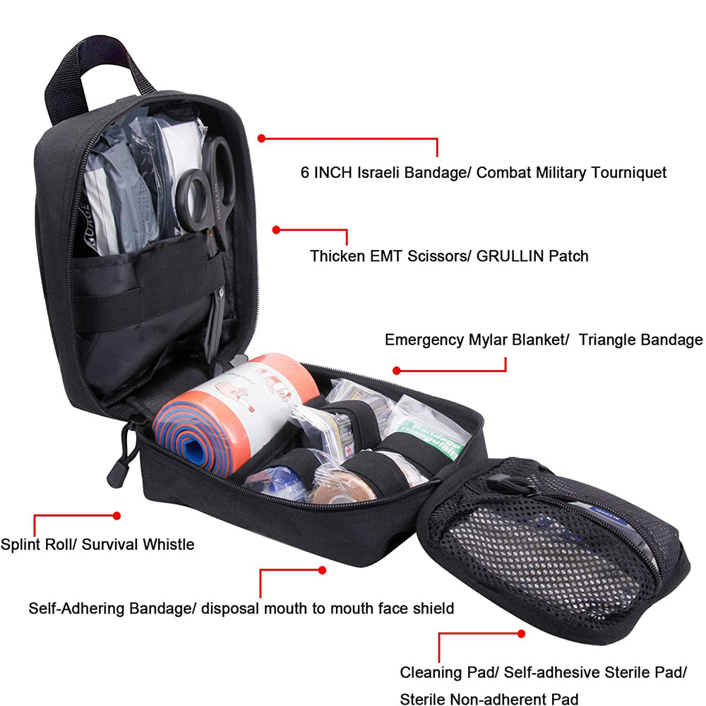 Military Tactical Kit First Aid Kit Bag Israeli Bandage Splint Outdoor Hunting Survival Tool