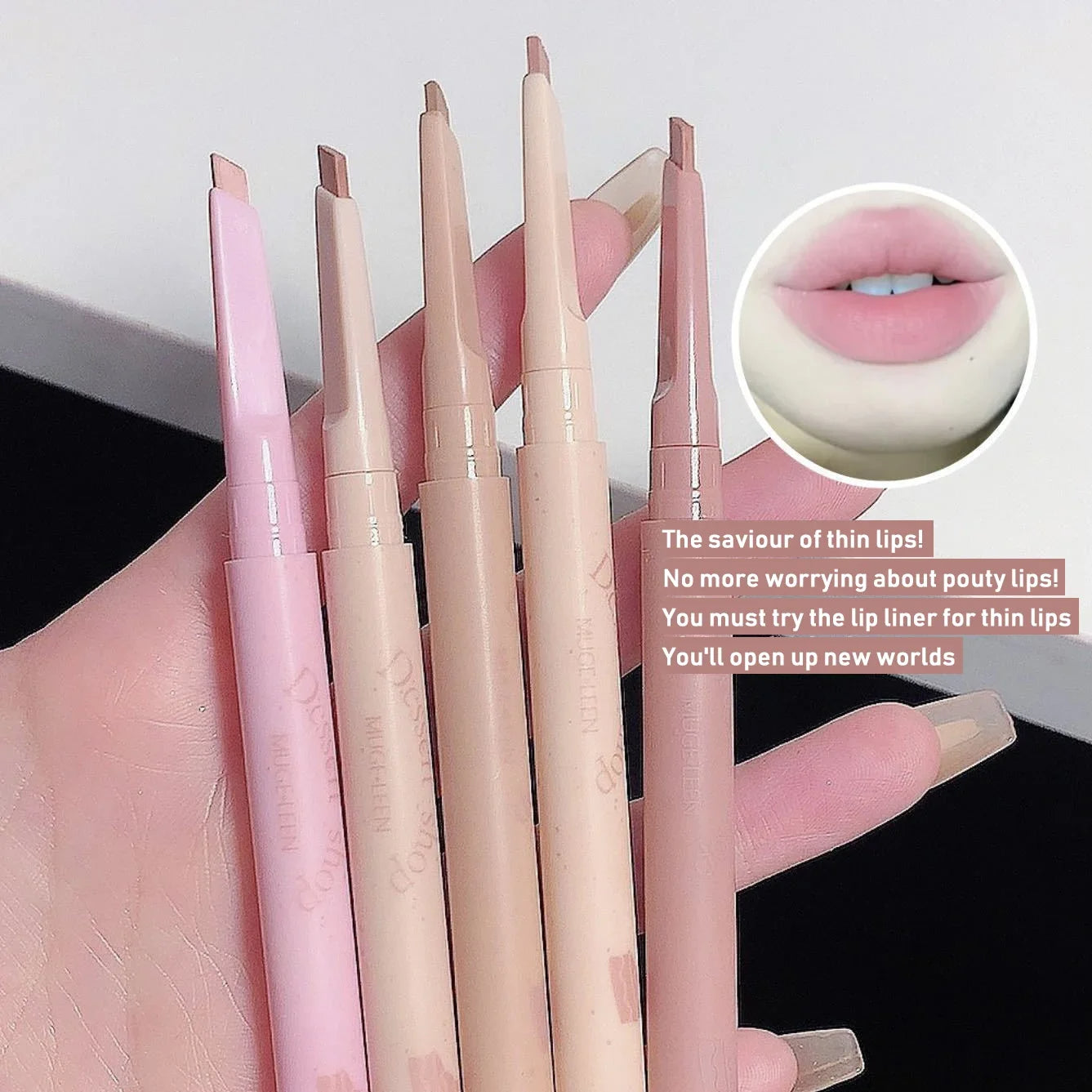 Waterproof Nude Pink Lip Liner - Matte Perfection, Long-lasting Contour