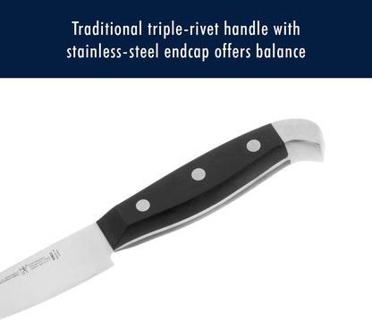 White Handle Knife Set with Block