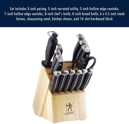 White Handle Knife Set with Block