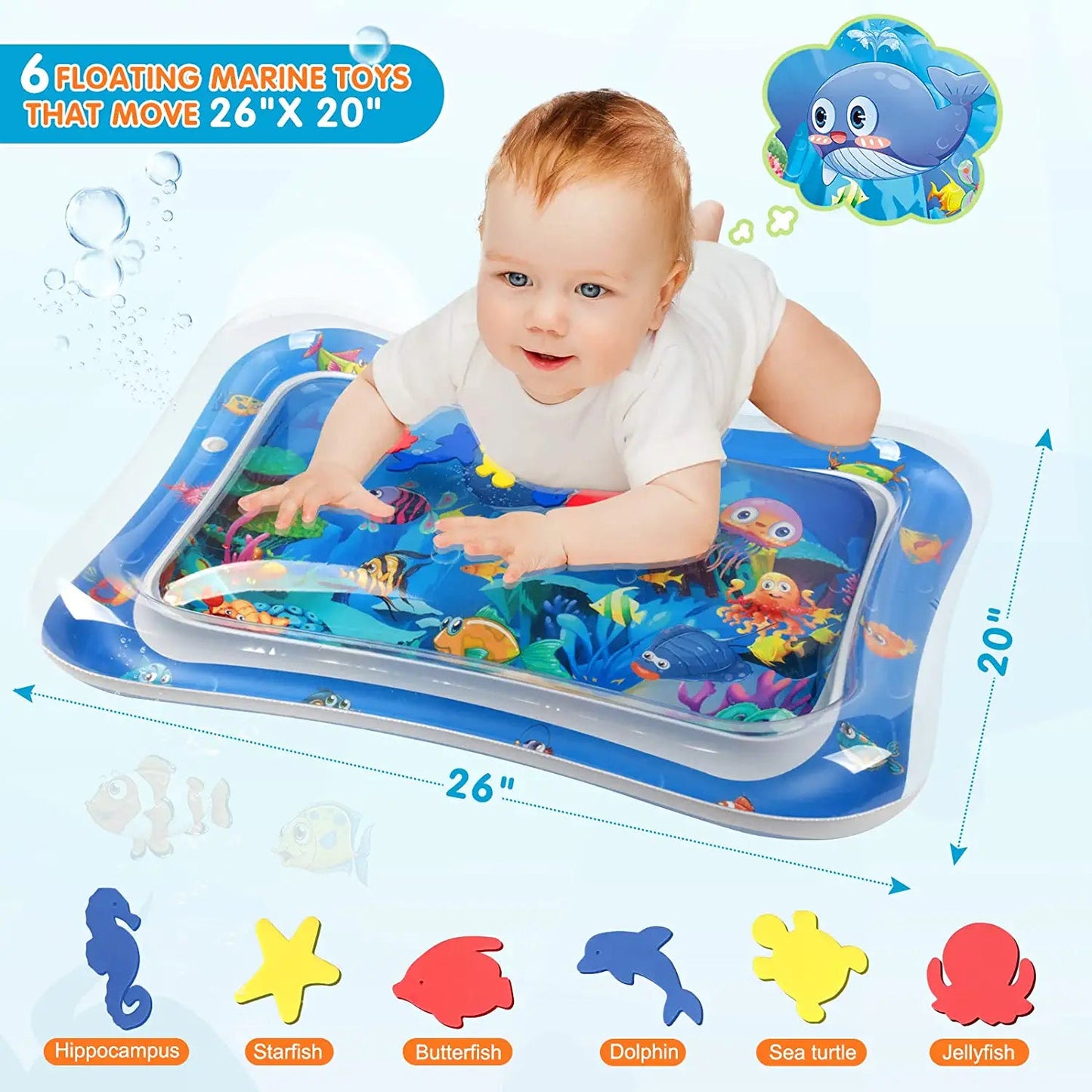 Infinno Inflatable Tummy Time Mat Premium Baby Water Play Mat